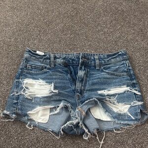 American Eagle Outfitters Ripped Blue Jean Shorts